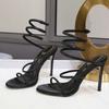 Fashion Eilyken Summer Street Style CRYSTAL Ankle Strap Women Sandals Sexy Open Toe Thin High Heels Party Banquet Prom Shoes