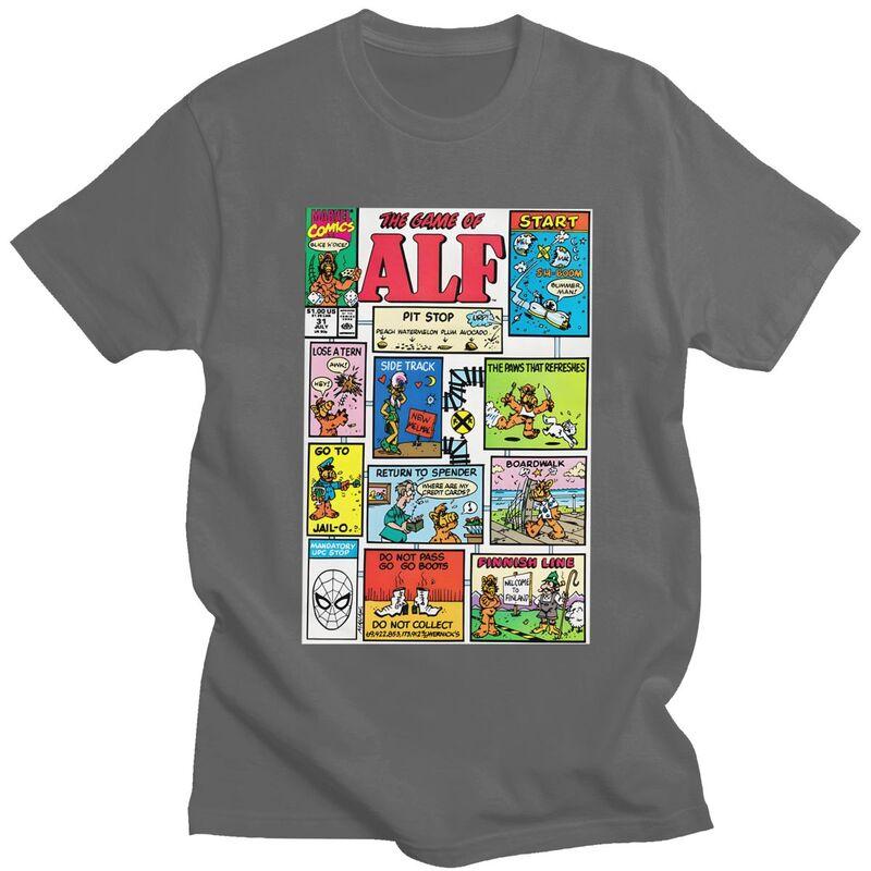 Мужская футболка с принтом ALF (Инопланетная форма жизни ALF) Футболка Футболки Футболка Свободный крой Одежда