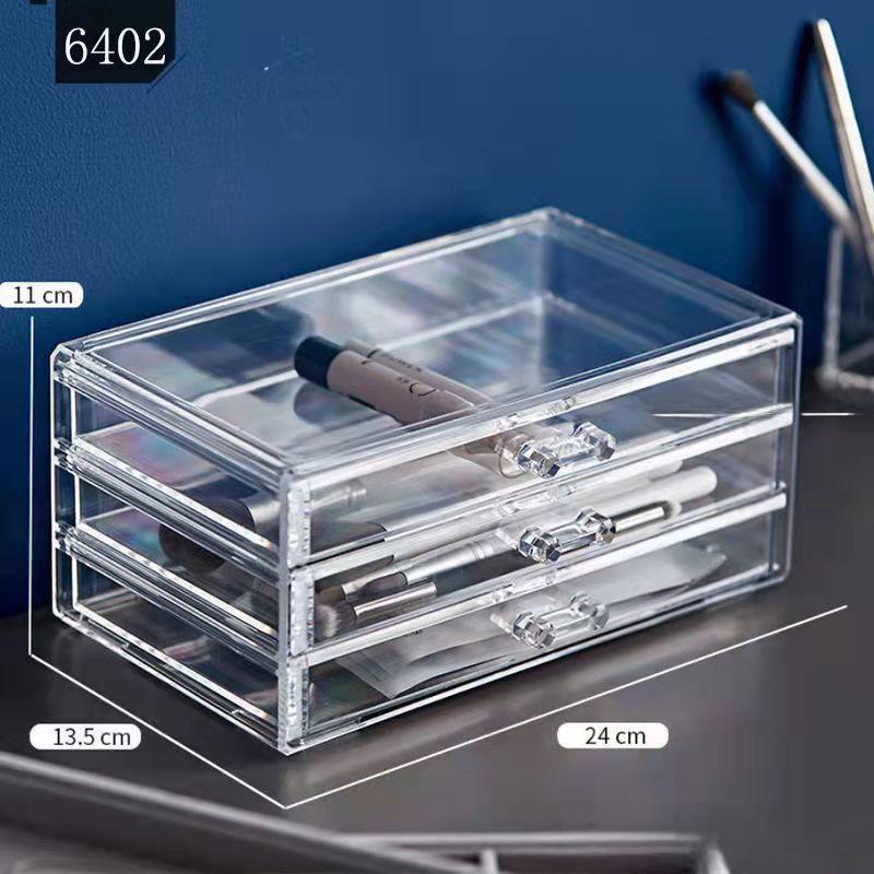 Прозрачный ящик для хранения косметики, помады и украшений - цельный органайзер для туалетного столика
