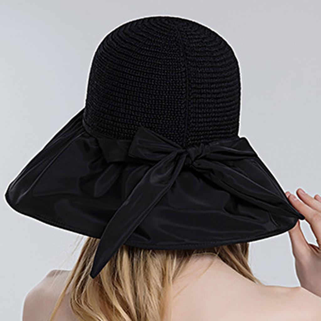 Модная женская шляпа с бантом на открытом воздухе, закрывающая лицо, пляжная шляпа-ведро, складная шляпа от солнца, шляпа от солнца