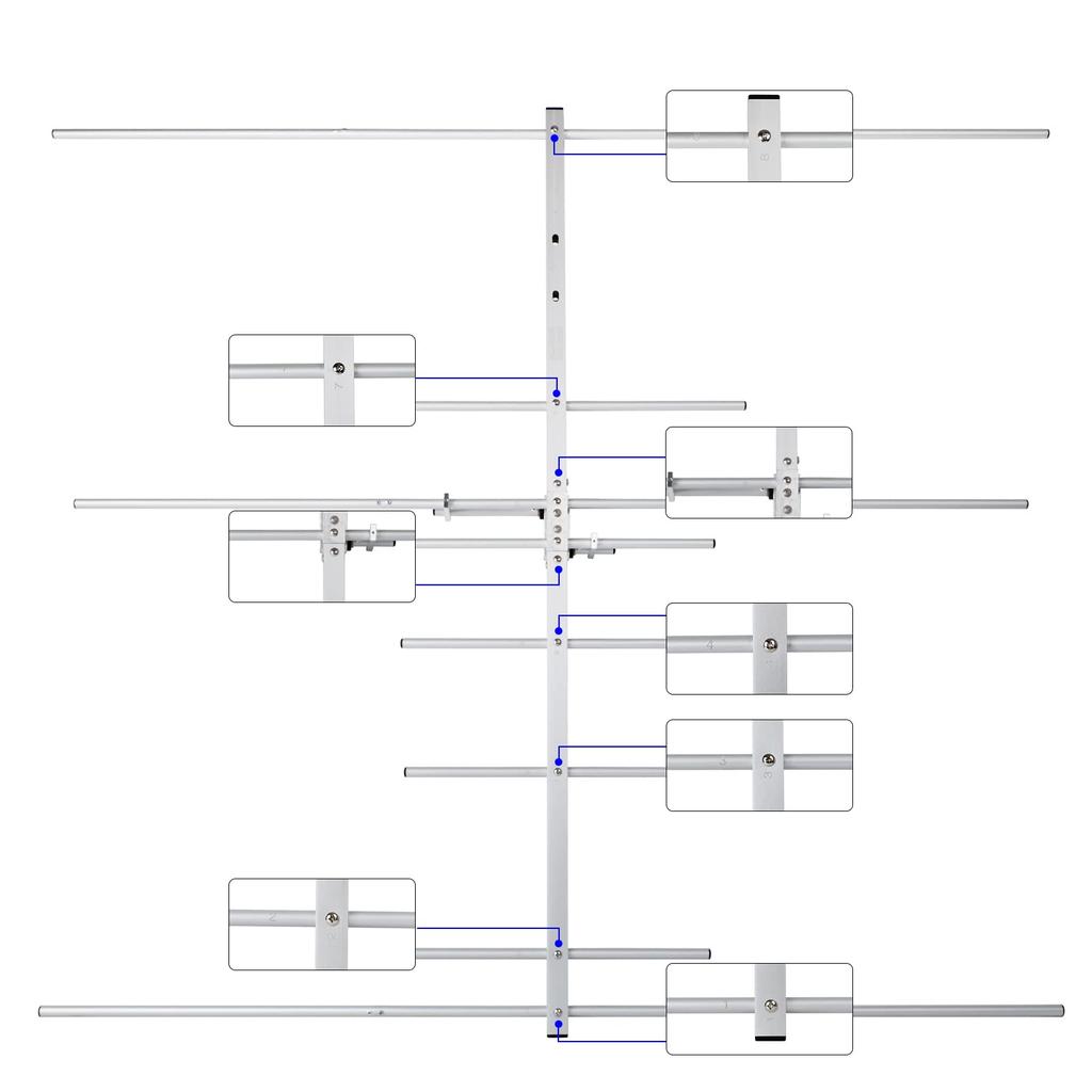 Dual Band Yagi Antenna 8 Element Amateur Radio High Gain High Gain Outdoor Easy Installation 144/430MHz VHF/UHF