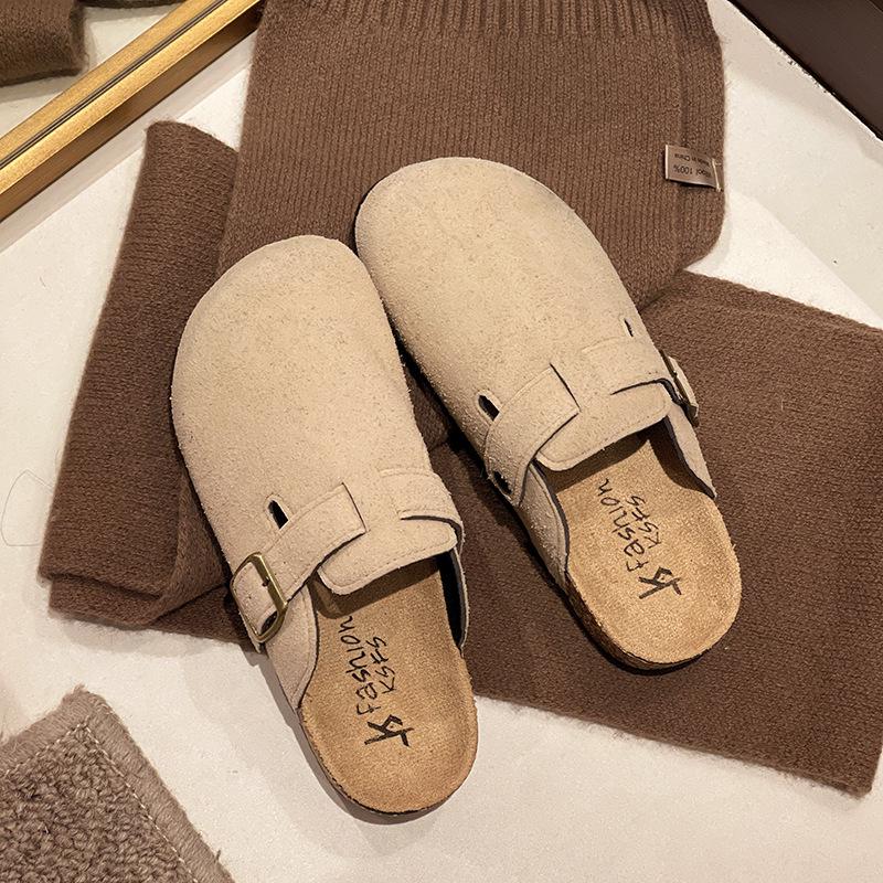 2025 Пробковые полуботинки Birkenstocks: Женские и мужские ретро слипоны с закрытым носком для повседневной носки на улице