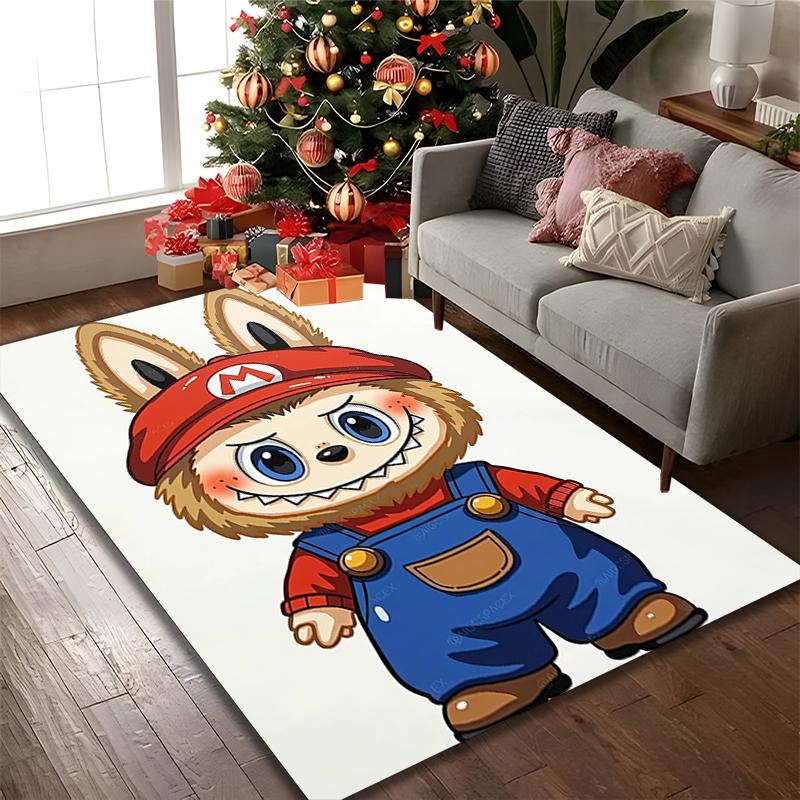 1pc Office Carpet, LABUBU Chair Rug, Living Room Printed Area Rug, Home Chair Floor Mat