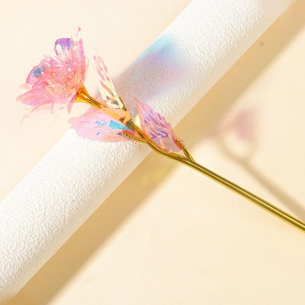Colorful Gold Foil Rose Flower Handcrafted Artificial Crystal Flower Party Decoration