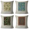 Nordic Style Cushion Cover William Morris Flower Pillowcase Linen Both Sided Decor Violets Botanical Throw Pillow Case for Sofa