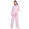 SAZAC Marron Cream Shirt Pajamas, 100% Cotton Broadcloth, Women's Long Sleeve and Pants Set, Loungewear, Sweet Marron Cream (Pink/M/SAN1784)