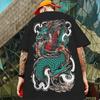 Retro T-Shirts For Men 3d Japanese Dragon Print Male Clothing Summer Casual Short Sleeved Oversized T-Shirt Street Harajuku Tees