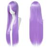 80cm Long Synthetic White Purple Cosplay Wigs Green Hair Straight Silver Wig Pink Hairpiece Lolita Wig with Bangs