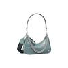 Tory Burch Mercer Silver Chain Double Shoulder Strap Patent Leather Underarm Shoulder Bag Women Shoulder Bag Rain-Blue 134541-400