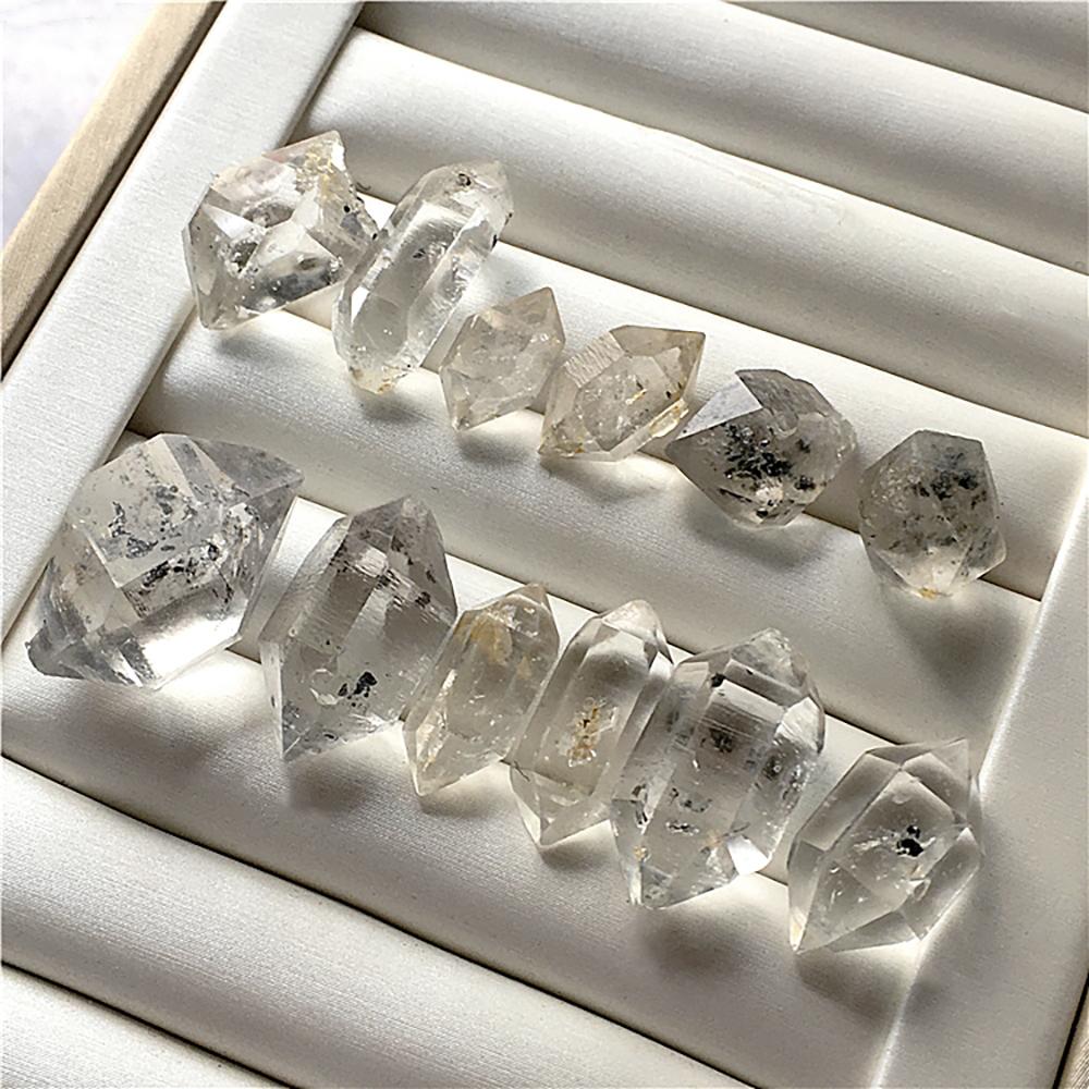 Natural Herkimer Diamond White Crystal Mineral Energy Raw Stone Crystal Reiki Healing Gemstones Power Home Decoration 1-10G