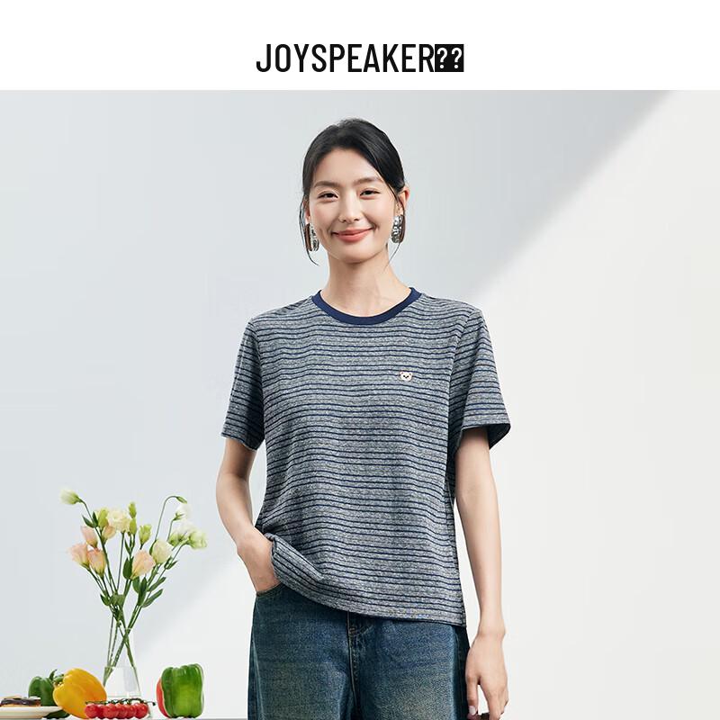JOY SPEAKER Женская полосатая футболка с круглым вырезом