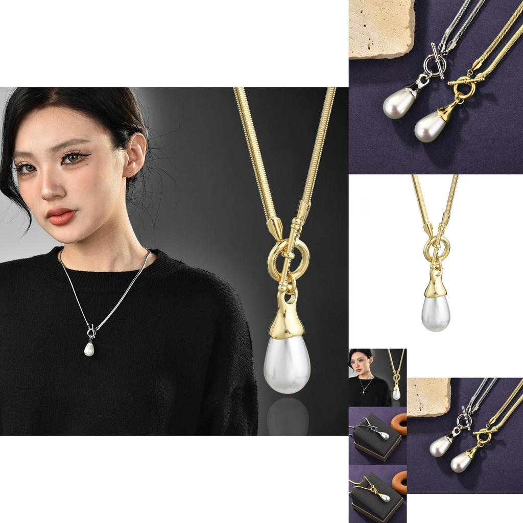 Elegant And Chic Long Water Drop Pearl Necklace For Women Ideal For Layering And Versatile Styling