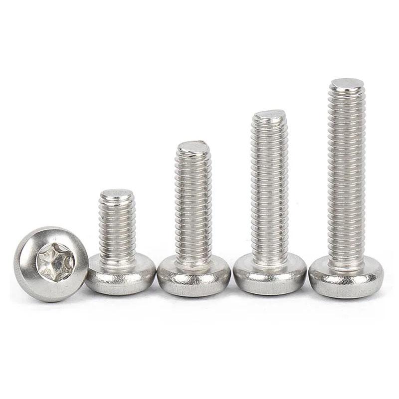 100pcs~5pcs M2 M2.5 M3 M4 M8 304 A2 Stainless Steel GB2672 Six-Lobe Torx Pan Six Lobe Round Head Bolt Screw