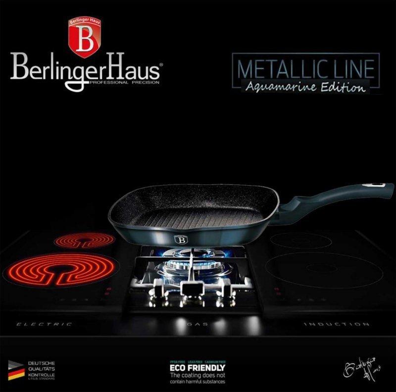 Patelnia Granitowa Grillowa 28 Cm Berlinger Haus Aquamarine Bh-1873