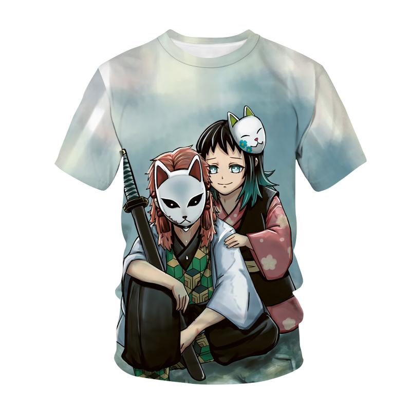 Футболка для мужчин и женщин, аниме, 3D принт, уличная одежда, Demon Slayer Kimetsu No Yaiba, Harajuku, модная футболка, футболка унисекс, топы, одежда