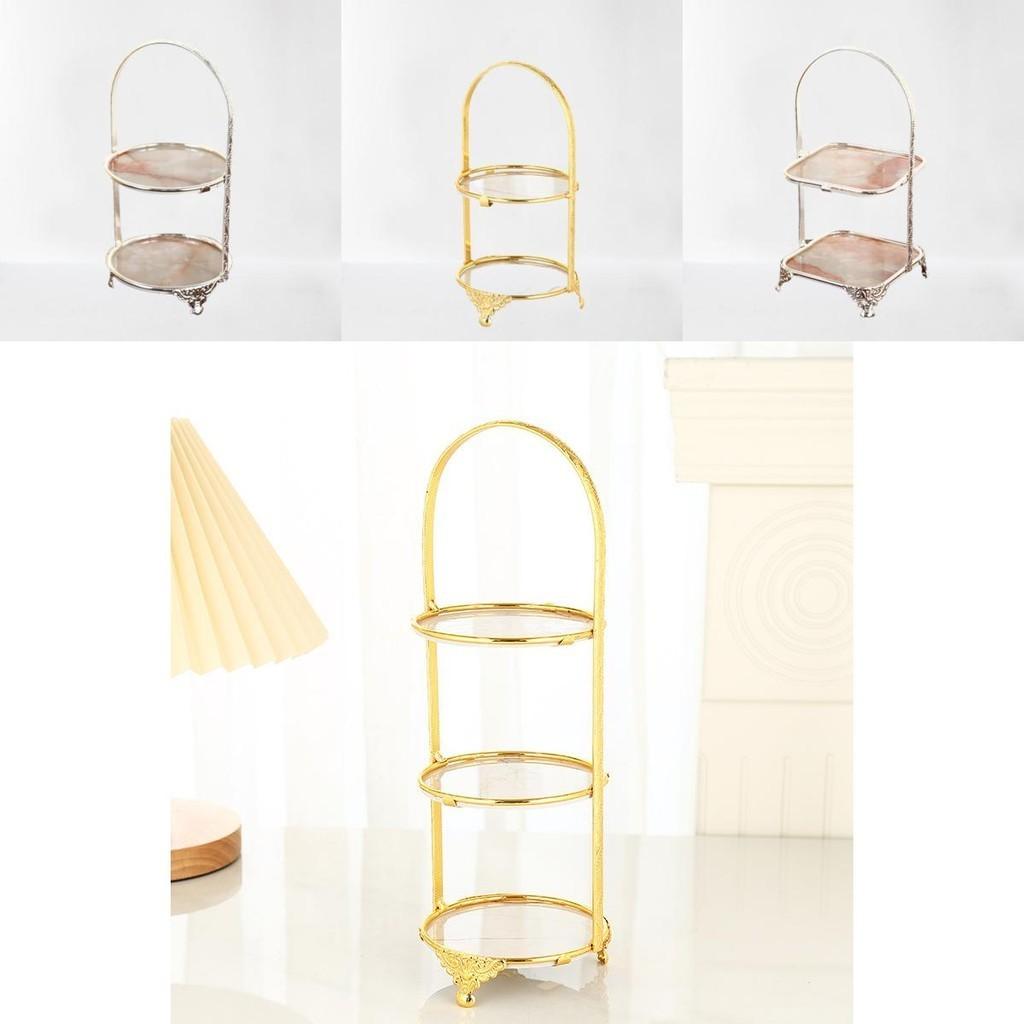 Многоярусный органайзер для подносов с золотой отделкой для дома и в подарок