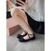 Shoes Round Head Light Mouth Contrasting Color Satin Bow Rivet Flat Sole Shoes Women's Spring