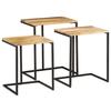 VidaXL Tables Gigognes 3 pcs, Ensemble de Tables Basses Empilables, Bouts de Canapé, Meuble de Salon, Moderne, Bois Massif 372724