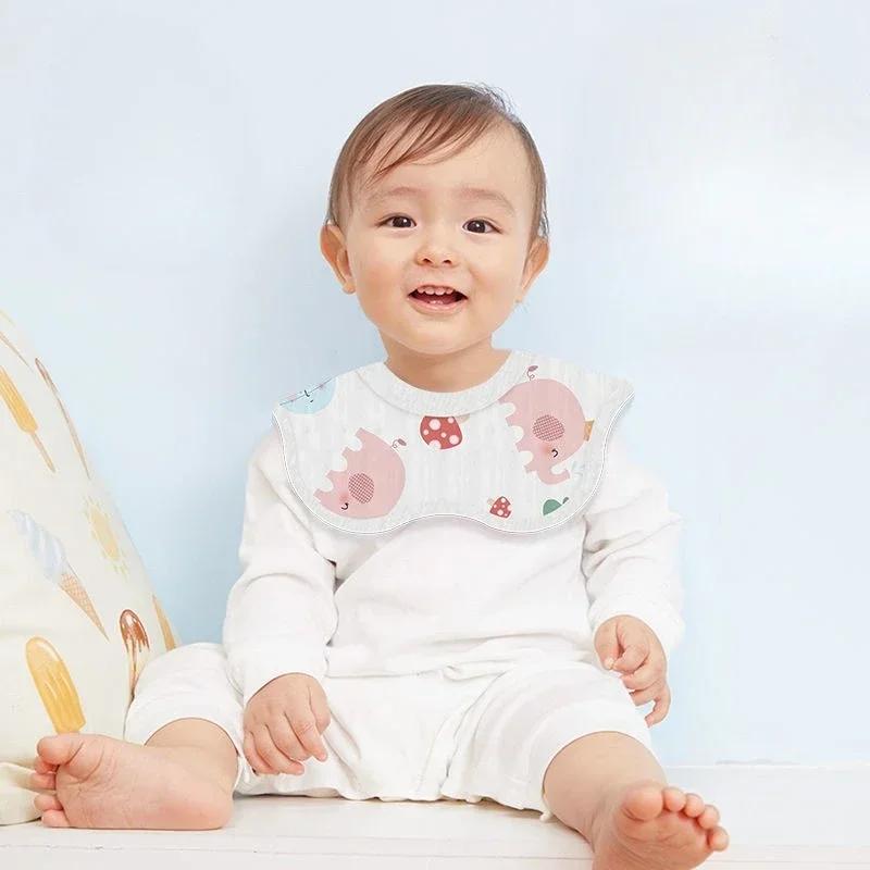 Упаковка из 10 одноразовых слюнявчиков, детское полотенце для слюны, водонепроницаемая марля от срыгивания с поворотом на 360 градусов, шарф для шеи новорожденного