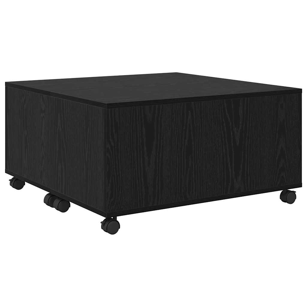 Coffee Table Black Oak Effect 75 x 75 x 38 cm Engineered Wood