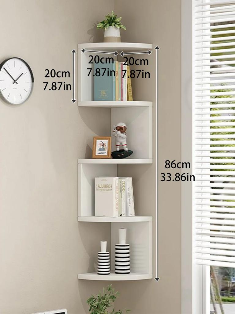 2/4/5-ярусная деревянная ПВХ угловая полка цвета бервуд, полка для хранения, бохо домашний декор, плавающий настенный органайзер, комнатный декор, эстетика