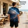 Men's Starry Sky T-Shirt - Polyester Soft, Versatile Daily Casual Tee for Halloween