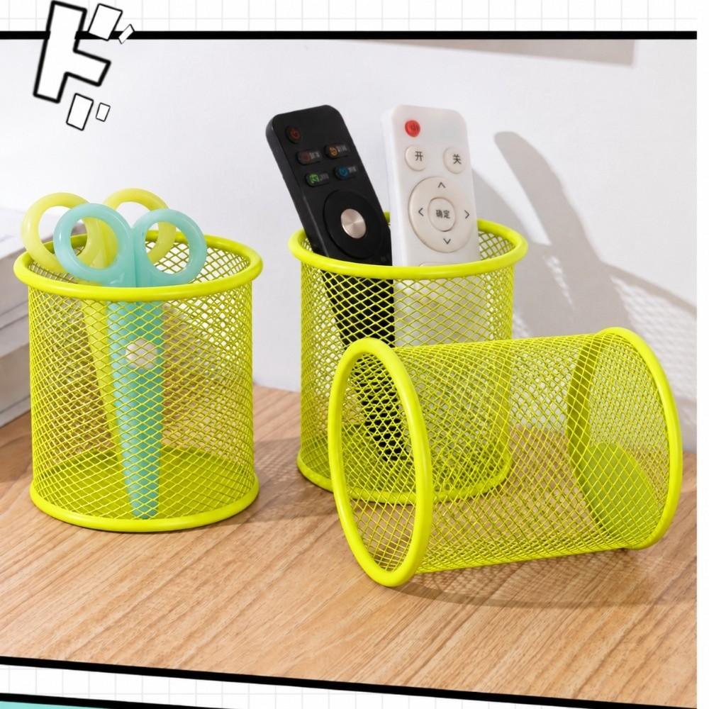 2 pcs Multi Colors Storage Tube Round Desktop Organizer Makeup Storage Box Office Desktop