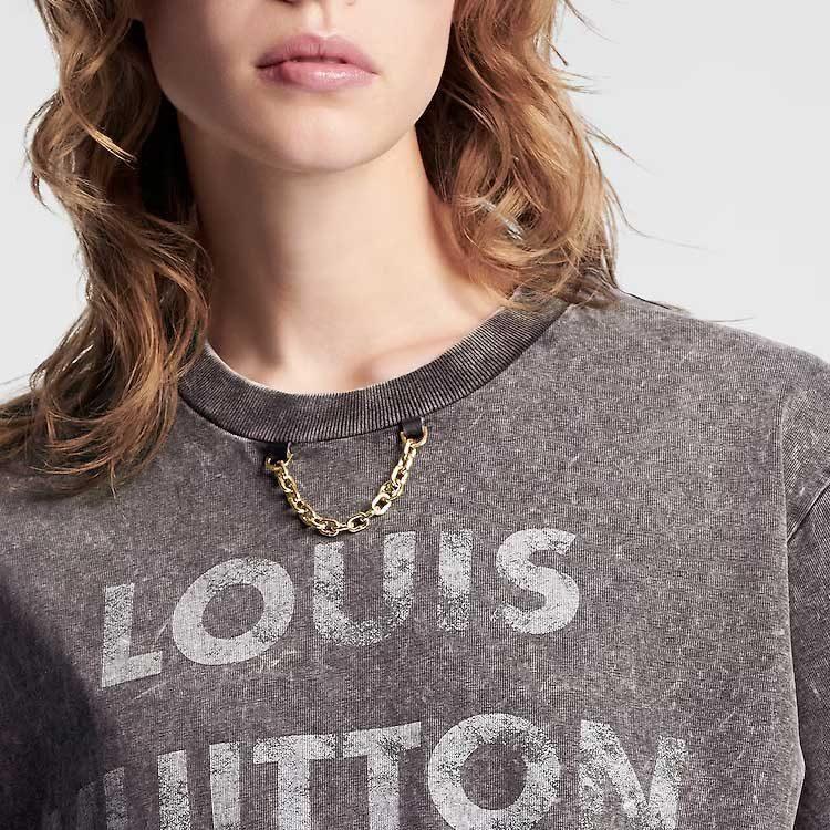 Louis Vuitton Футболка LOUIS VUITTON с винтажным эффектом 1AFLQQ