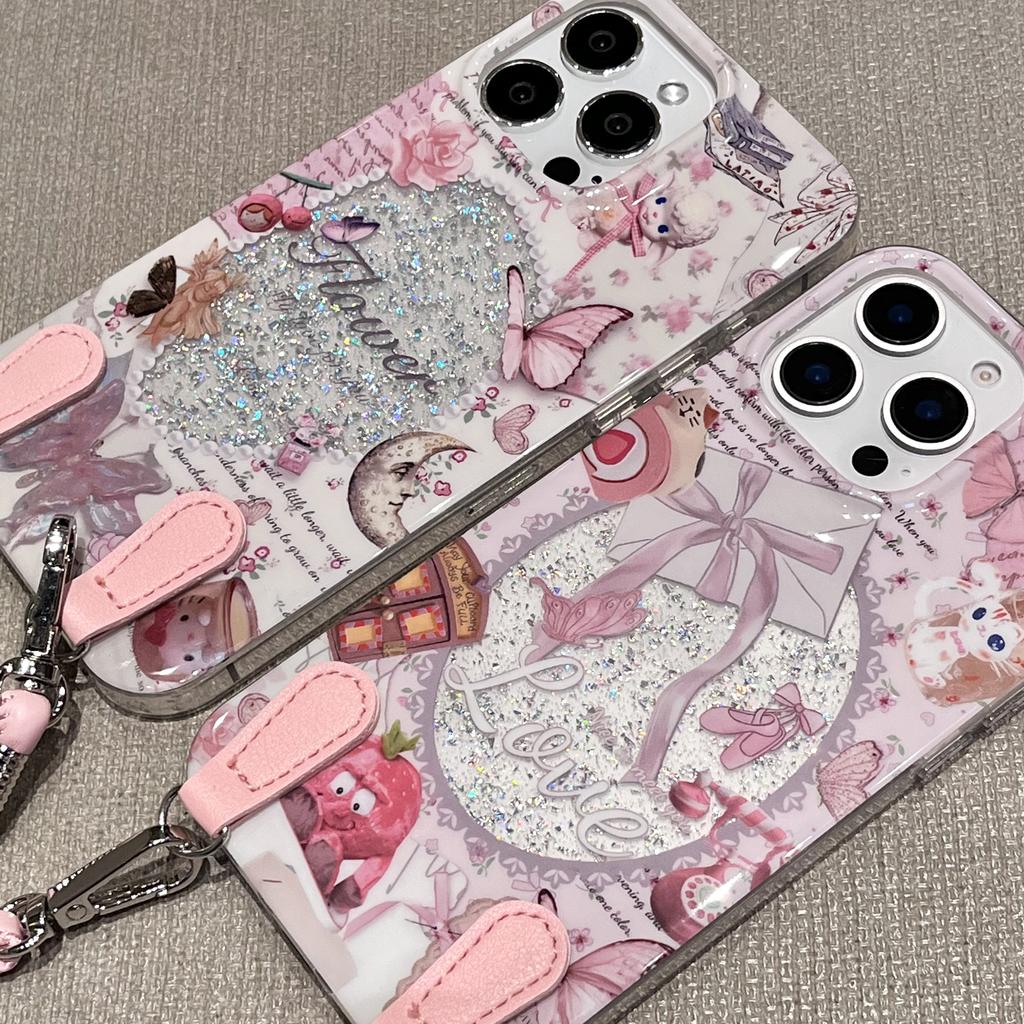 Чехлы для телефонов iPhone 16, чехол Pretty Girls IMD, силиконовый TPU, противоударный защитный чехол, ремешок на запястье для iPhone 16, 15, 14, 13, 12, 11 Pro Max, 16Pro, 15Pro