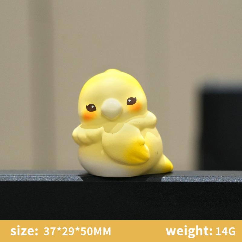 Adorable Cute Mini Yellow Chick Figurines Cartoon Design Small Statue for Home Office Desk Coffee Table Decor