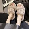 Woman Furry Ladies Fur Luxury Fluffy Plush Slipper House Soft Fuzzy Platform Indoor Casual Winter Home Warm High Heels Female