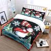 Snowman Ice Skating Scene Bedding Duvet Cover Set Duvet Cover Pillowcases  (1*Duvet Cover 2*Pillowcases, without duvet insert)