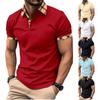 Новая мужская модная тонкая мужская футболка с лацканами, рубашка ПОЛО, мужские топы с короткими рукавами