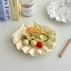 Французская Керамическая Тарелка Новая Домашняя 8-дюймовая Форма Ракушки Кремовый Стиль Десертные Тарелки Высококачественная Рельефная Изысканная Кухонная Посуда
