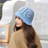 Флисовая нить Цветочная шляпа от солнца Ажурная шляпа-ведро Модная вязаная шляпа рыбака Студент