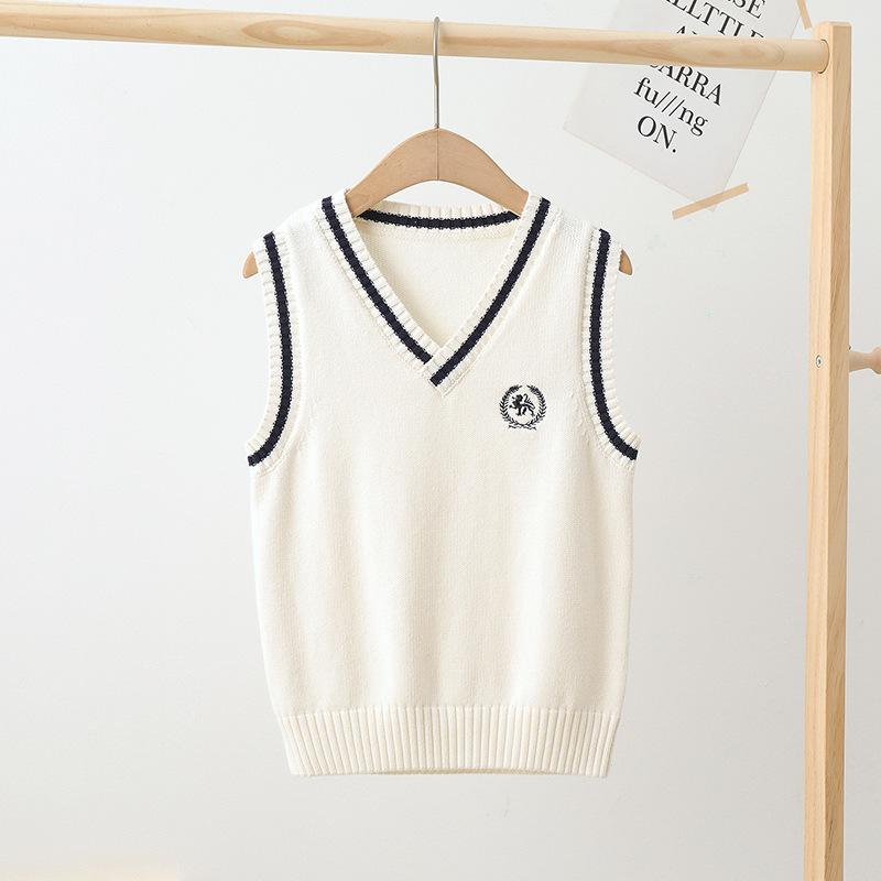 Детские вязаные жилеты Осенние и зимние хлопковые жилеты для мальчиков и девочек