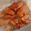 Funny Pvc Pork Belly Chicken Wings Roast Chicken Bag Pendant  Hanging Jewelry Key Ring Creative Simulation Food Charms