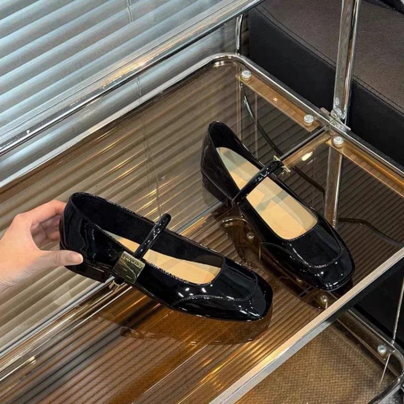 Fashion Mary Jane Shoes for Women New Fashion Medium Heeled Women Single Shoes Soft and Comfortable Red Ballet Shoes Zapatos De Mujer