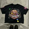 Streetstyle Хип-хоп Графическая Футболка с Принтом Аватарки в Стиле Американских Мультфильмов Унисекс с Коротким Рукавом Ретро YK Повседневные Топы