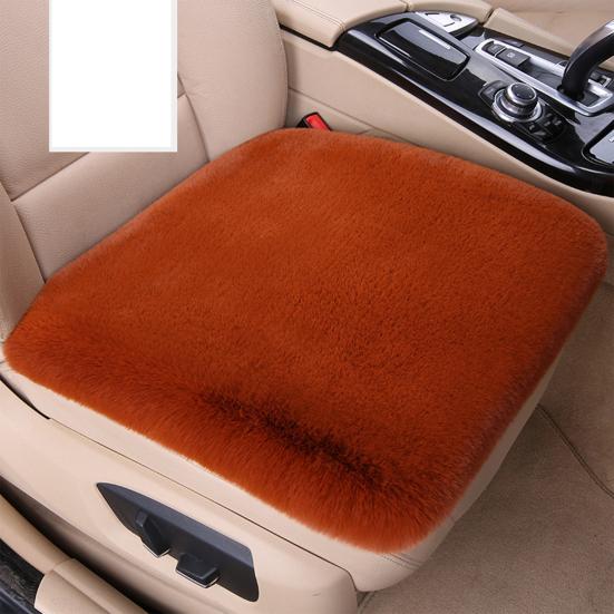 Утолщенный плюшевый комплект подушек для автомобильных сидений, противоскользящий дизайн, влагоотводящие, простая установка, мягкие и пушистые чехлы для передних и задних сидений