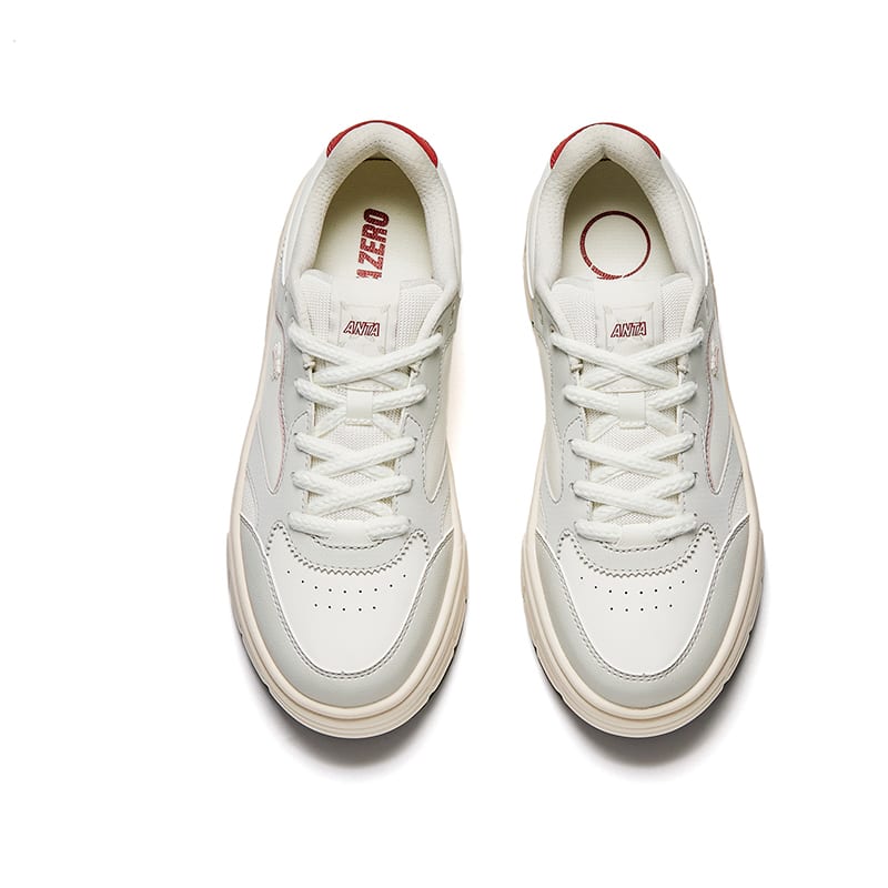 Anta Low top Platform Casual Women's Ivory White/Digital Mist Gray/Rust Red 122548032-5