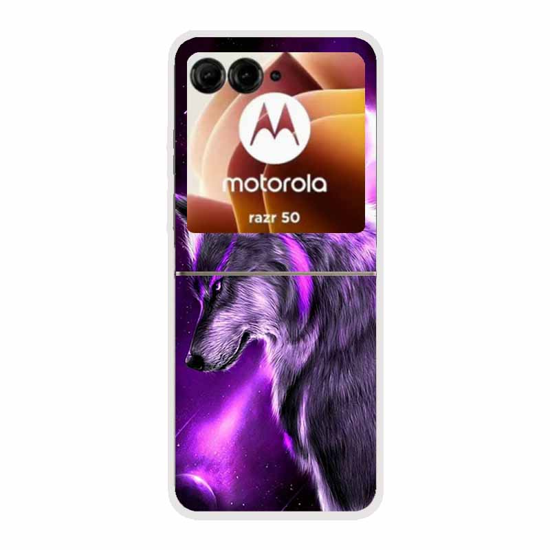 Чехол для Moto Razr 50 Прозрачный Пластик Жесткий Окрашенный Космический Прозрачные Чехлы для Телефона для Motorola Razr 60 50 Coque Razr 2024 PC Чехлы