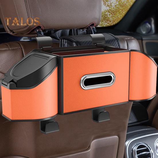 Ящик для хранения на заднем сиденье автомобиля, органайзер для хранения на заднем сиденье автомобиля с 2 держателями для стаканов, многофункциональный, экономит место в салоне автомобиля для внедорожников, фургонов, грузовиков