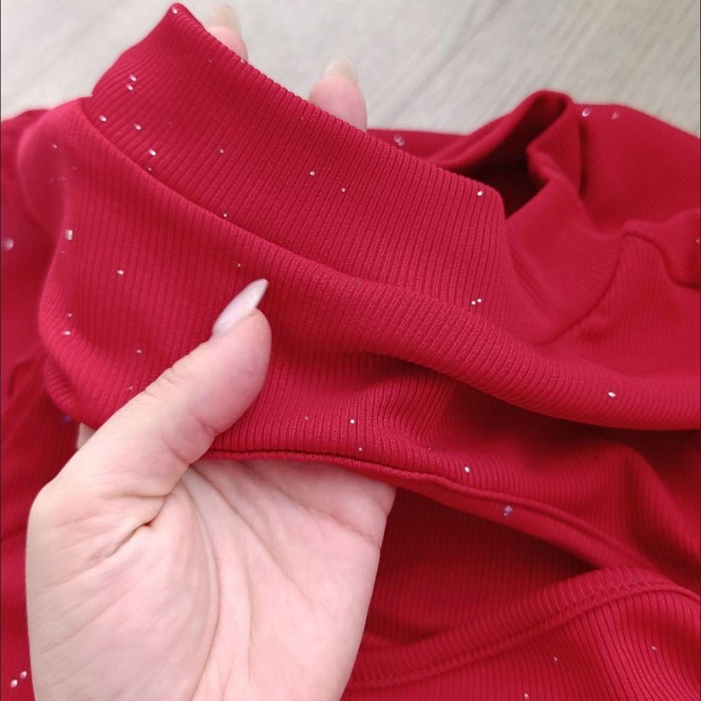 Sparkling Chiffon Cape Red Dress Half Neck Slim Evening Dress Ladies Girl