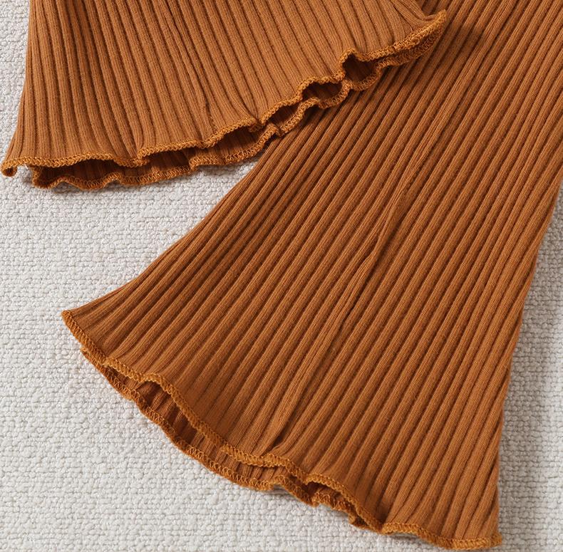 Girls Spring Autumn Suit Heart-shaped Printed Pit Strip Long-sleeved Sweatshirt and Trousers 3-piece Set