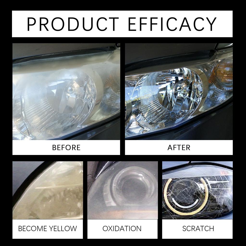 Car Headlight Restoration Polishing Kits Headlamp Scratch Remover Repair Cleaning Paste Remove Oxidation Headlight Polish Liquid