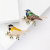 Fashion Personality Drip Enamel Bird Brooch Fashion Elegant Rhinestone Bird Pin Clothing Accessories