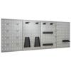 Perforated Wall Panels - vidaXL - 4 Pcs - Steel - 40x58 Cm - Grey