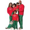European & American Cotton Parent-Child Christmas Pajamas: Santa Print, Autumn/Winter Home Set
