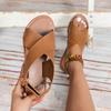 Sandals Women's Shoes Soft Flat Roman Shoes Fashion Versatile Trendy Open Toe Cross Belt Simple and Thin Summer